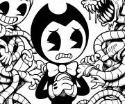 Coloriage Bendy a peur des monstres