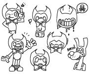 Coloriage Bendy avec Boris facile