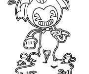Coloriage Bendy avec son parapluie