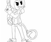 Coloriage Bendy comme agent 007
