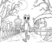 Coloriage Bendy dans le cirque hant&eacute;