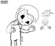 Coloriage et dessins gratuit Bendy dessin&eacute; au crayon à imprimer