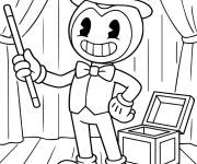 Coloriage Bendy en magicien