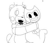 Coloriage Bendy en mode aimable
