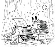 Coloriage Bendy et la machine &agrave; &eacute;crire