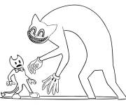 Coloriage Bendy et le chat de bande anim&eacute;e