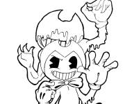 Coloriage Bendy et le m&eacute;chant