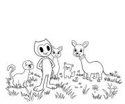 Coloriage Bendy et les animaux