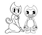 Coloriage Bendy et sa m&egrave;re