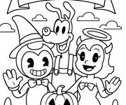 Coloriage Bendy et ses amis pour Thanksgiving
