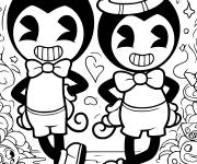 Coloriage Bendy et son meilleur ami dans une image