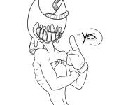 Coloriage Bendy et un serpent