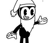 Coloriage Bendy P&egrave;re No&euml;l