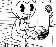 Coloriage Bendy pianiste