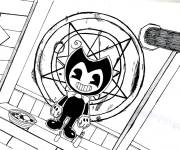 Coloriage Bendy sur une &eacute;toile
