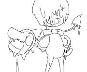 Coloriage Bendy te d&eacute;signe du doigt