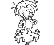 Coloriage Bendy tenant un parapluie