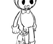 Coloriage et dessins gratuit Bendy tenant une poup&eacute;e à imprimer