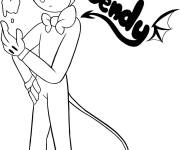 Coloriage et dessins gratuit D&eacute;mon Bendy pour enfants à imprimer