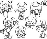 Coloriage et dessins gratuit &Eacute;moticons de Bendy à imprimer