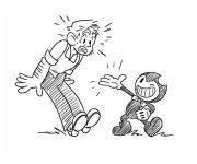 Coloriage L'homme et Bendy du dessin anim&eacute; The Ink Machine