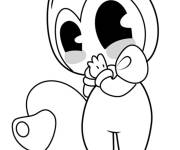Coloriage et dessins gratuit Le mignon Bendy avec queue à imprimer
