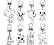 Coloriage Personnages de Bendy et la machine &agrave; encre comme porte cl&eacute;s