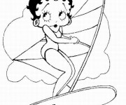 Coloriage Betty Boop &agrave; la plage