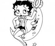 Coloriage Betty Boop croissant de lune