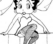 Coloriage Betty Boop effray&eacute;