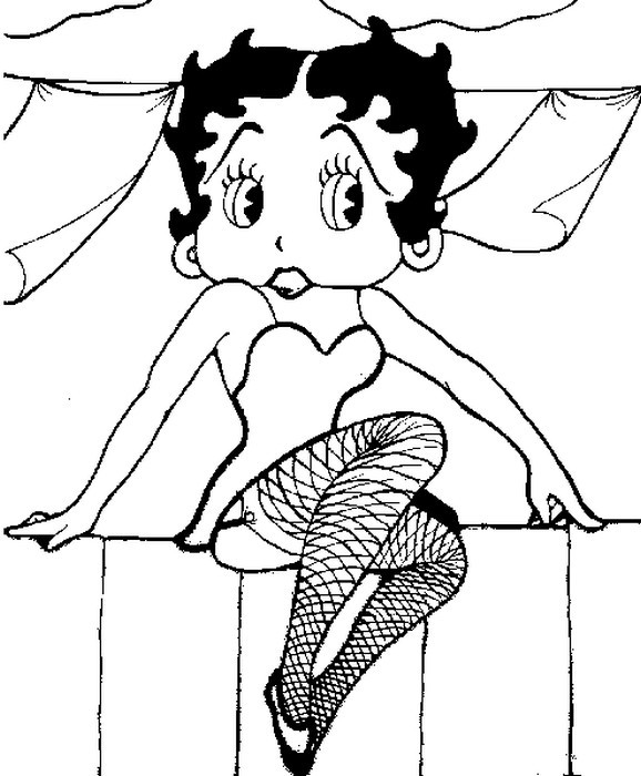 Coloriage et dessins gratuits Betty Boop effrayé à imprimer