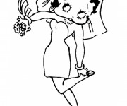 Coloriage Betty Boop en robe de mariage