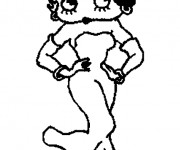 Coloriage Betty Boop en robe soirée