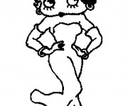 Coloriage Betty Boop en robe soir&eacute;e