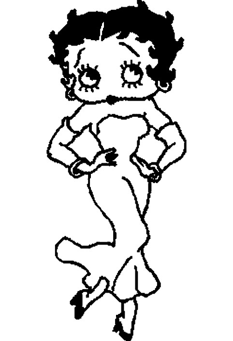 Coloriage et dessins gratuits Betty Boop en robe soirée à imprimer