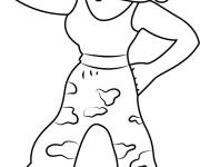 Coloriage Betty Boop en uniforme militaire