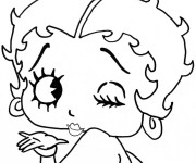 Coloriage et dessins gratuit Betty Boop facile à imprimer