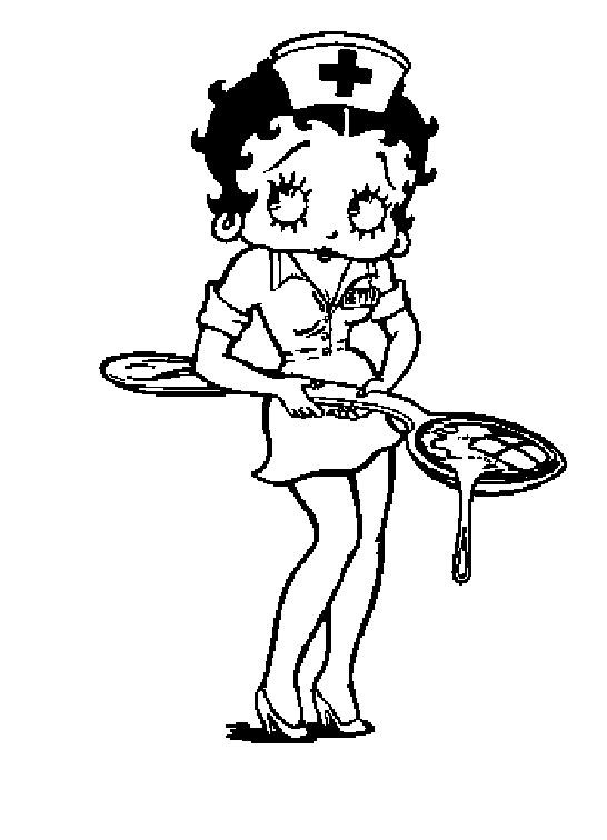 Coloriage Betty Boop Infirmiere Dessin Gratuit A Imprimer