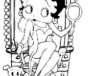 Coloriage Betty Boop se prépare