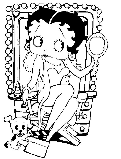 Coloriage et dessins gratuits Betty Boop se prépare à imprimer