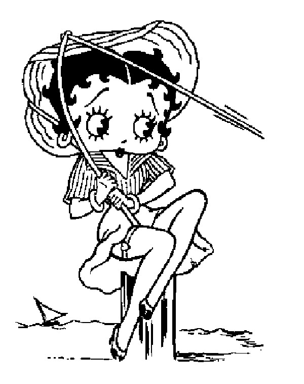 Coloriage et dessins gratuits Betty Boop sirène à imprimer