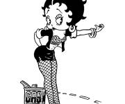 Coloriage Betty Boop sur la route