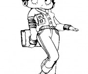 Coloriage Betty Boop tient un livre