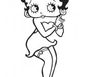 Coloriage Dessin de Betty Boop facile &agrave; colorier