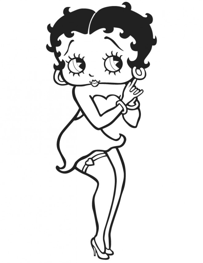 Coloriage et dessins gratuits Dessin de Betty Boop facile à colorier à imprimer