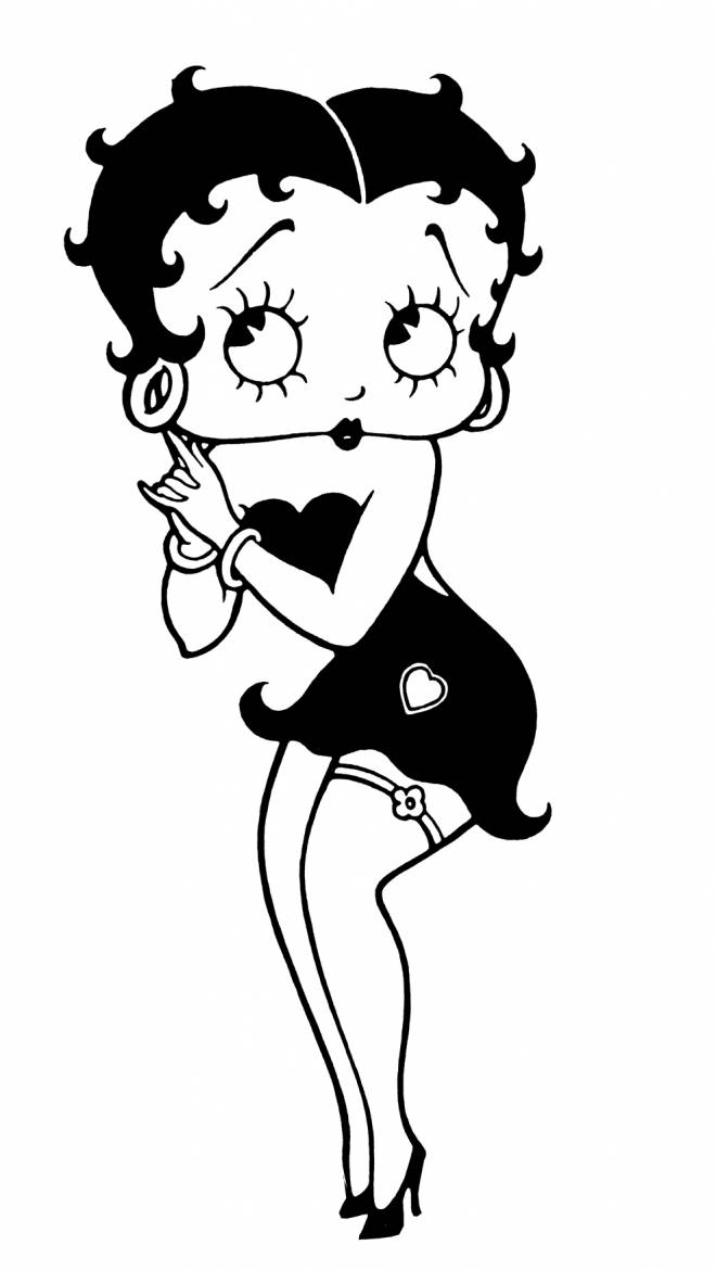 Coloriage et dessins gratuits jolie Betty Boop à imprimer