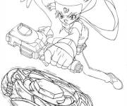 Coloriage Joueur et Toupie Beyblade
