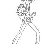 Coloriage Le joueur Valt au combat