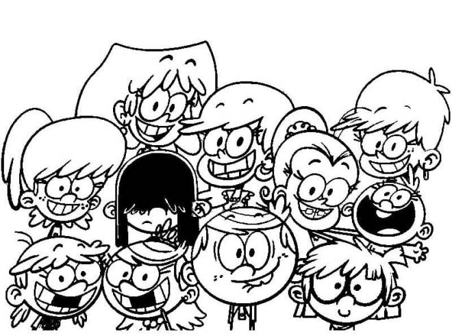 Coloriage Bienvenue chez les loud facile dessin gratuit à imprimer