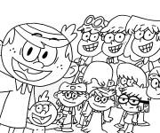 Coloriage Le selfie de Lincoln et sa famille Loud